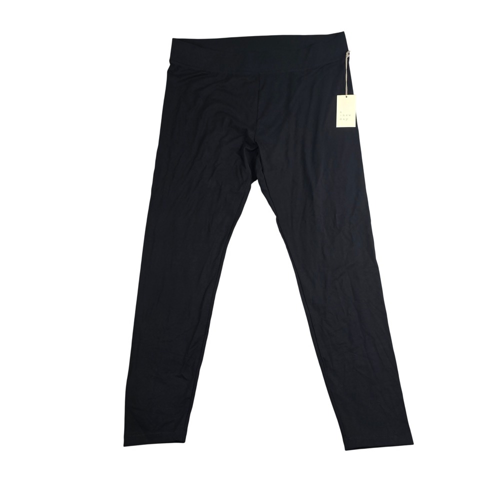 A New Day Leggings Women XXL Black High Rise Stretch Rayon Blend Lounge Casual